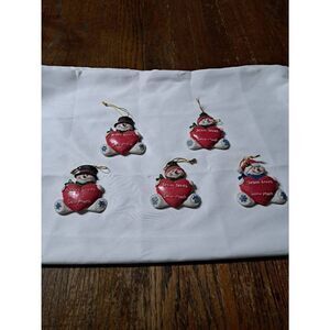 5 Christmas Holiday Tree Ornaments Personalize With Your Name Snowmen Jesus